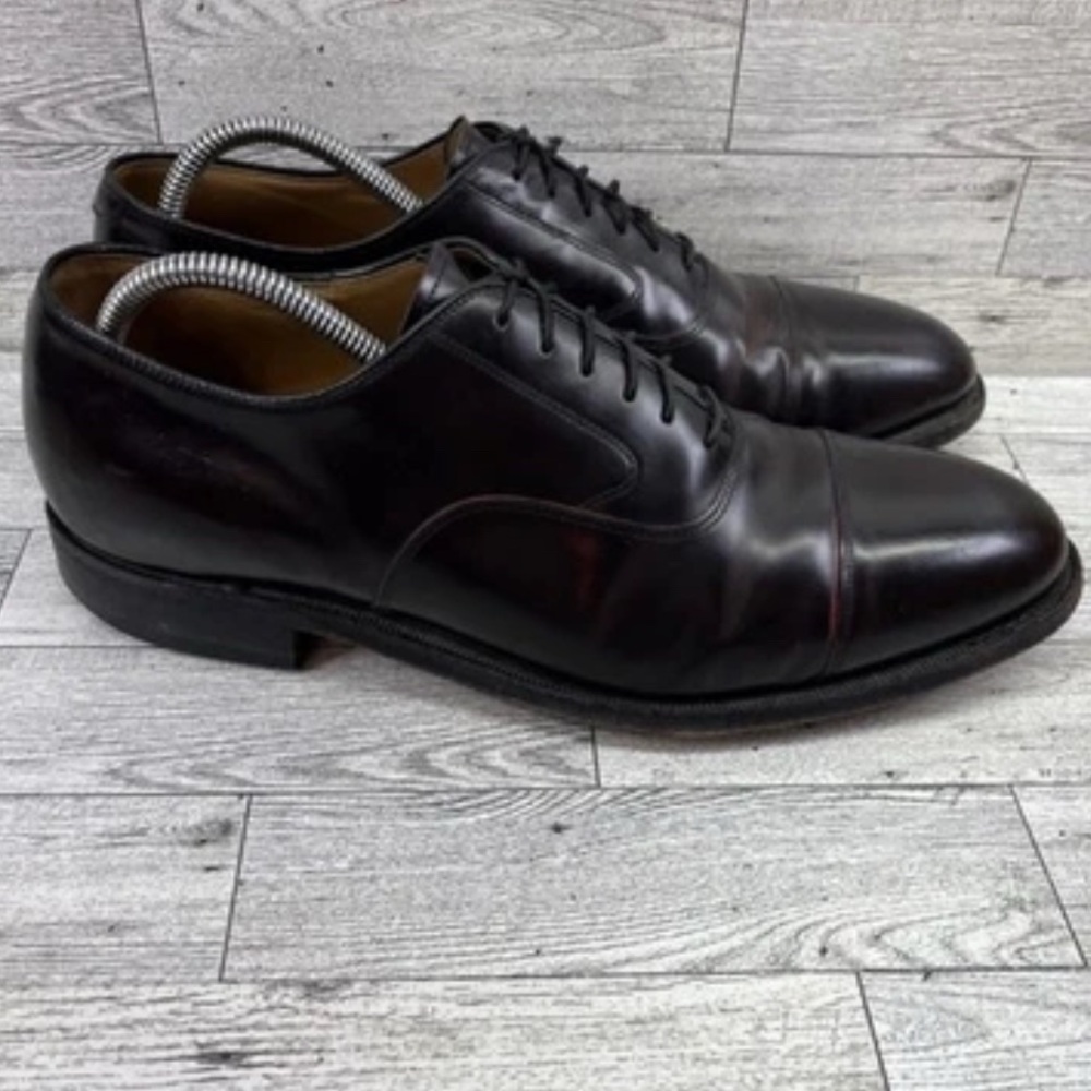 Johnston Murphy Oxblood Leather Cap Toe Dress Shoes 22-02985 Men Size 10D - Picture 7 of 8